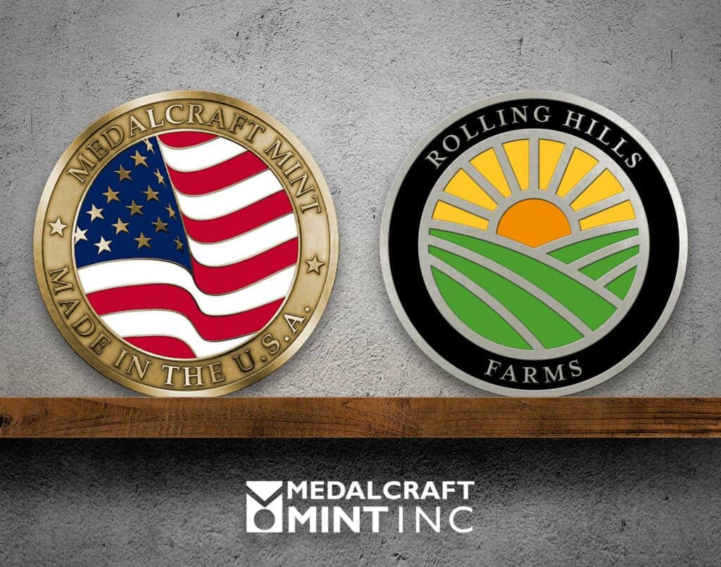 challenge coin with color enamel